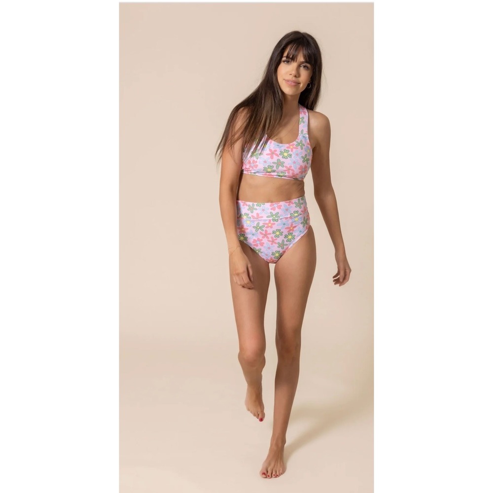 ROCO SWIM WOMEN'S BASIC BIKINI COLORFUL FLORAL Size Small‎ NWT